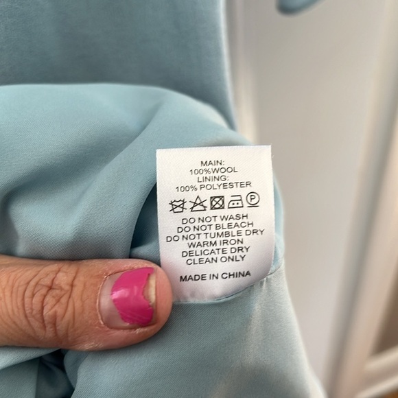 Goat London Gem Flounce Sleeve Wool Tunic Dress 6 Frost Blue NWOT - Picture 7 of 7